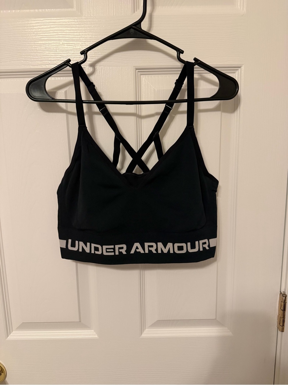Under Armour Black Strappy Logo Sports Bra